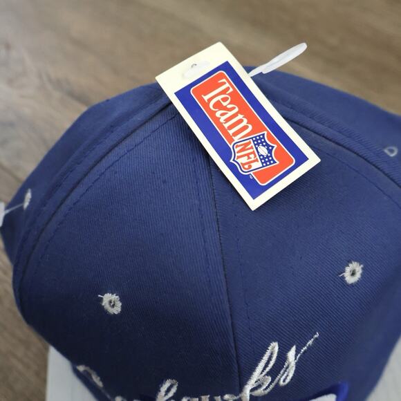 Vintage Team NFL Seattle Seahawks Script Snapback Hat Deadstock 90s Football - Picture 2 of 7